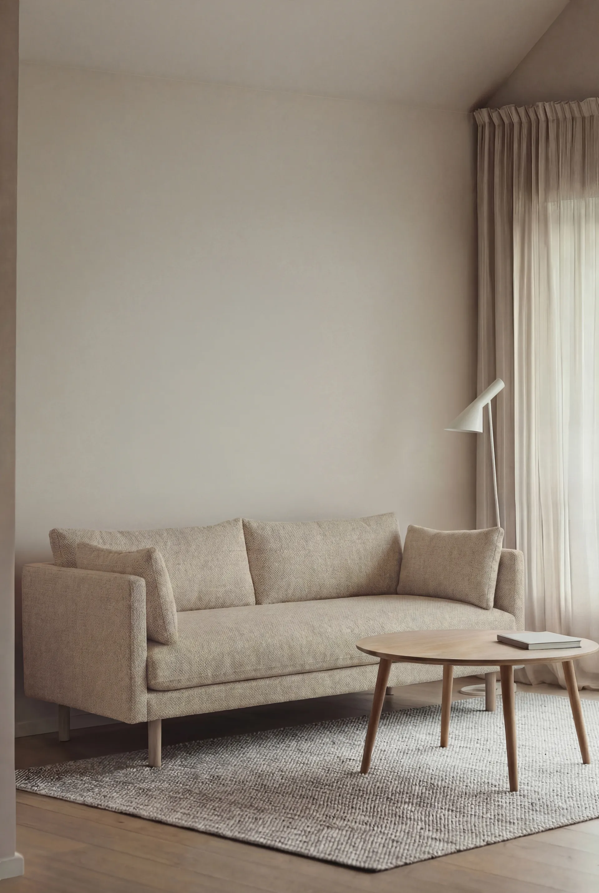 Linnevik soffa, Bern Beige 0341-vitoljad ek, 2-sits 1898