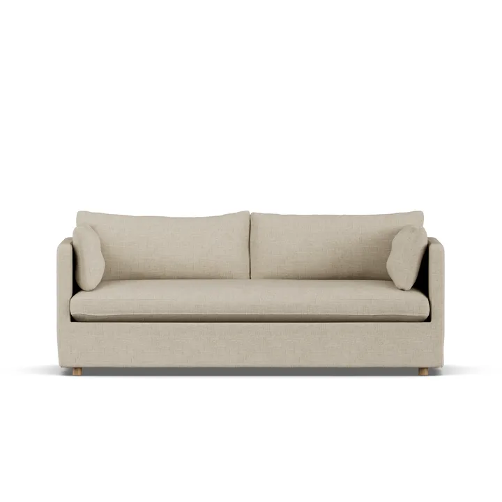 Linnevik soffa - Bern Beige 0341-vitoljad ek, 3-sits, med kappa - 1898