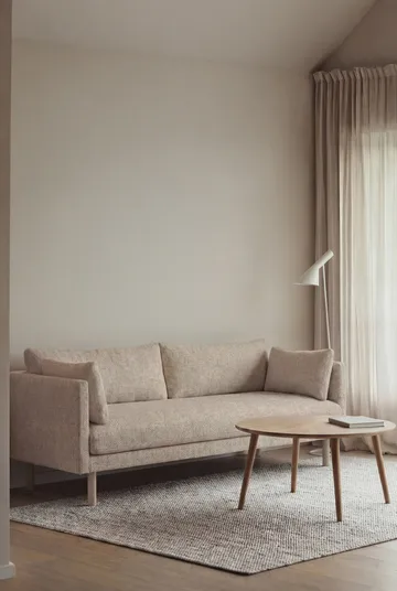 Linnevik soffa - Bern Beige 0341-vitoljad ek, 3-sits - 1898