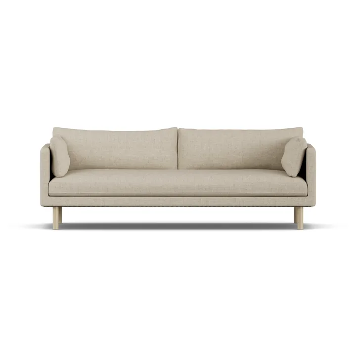 Linnevik soffa - Bern Beige 0341-vitoljad ek, 4-sits, utan kappa - 1898