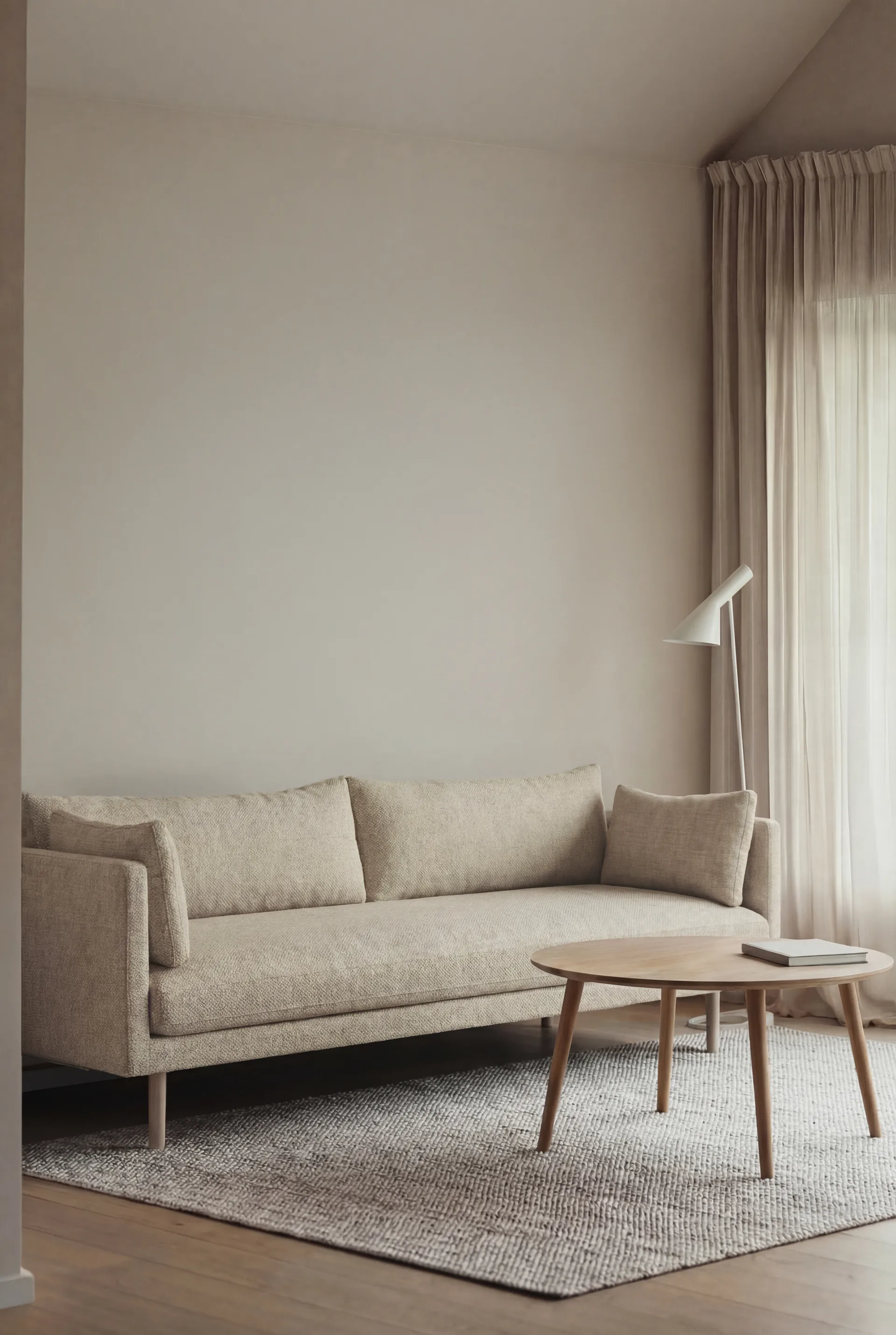 Linnevik soffa, Bern Beige 0341-vitoljad ek, 4-sits 1898