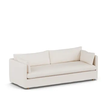 Linnevik soffa - Caleido beige 9600-vitoljad ek, 4-sits, med kappa - 1898