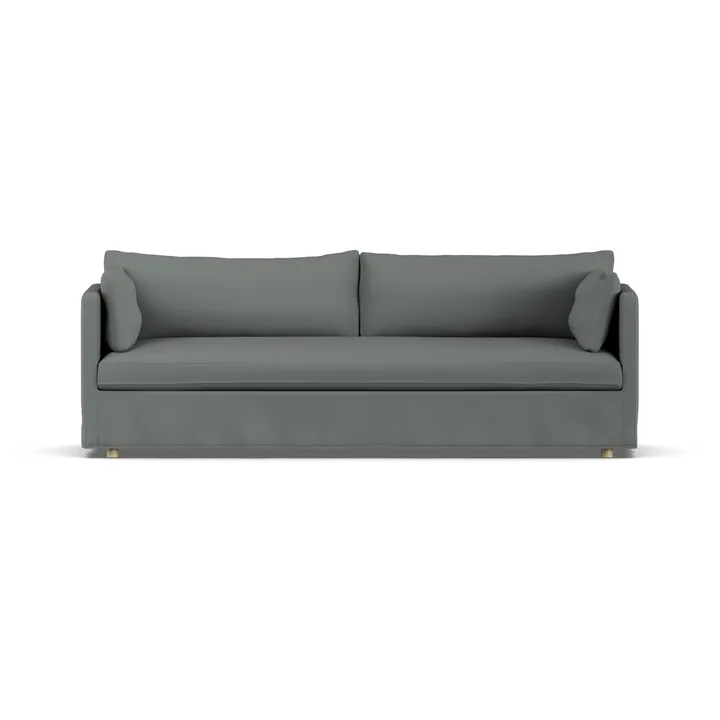 Linnevik soffa - Caleido grey 1240-vitoljad ek, 4-sits, med kappa - 1898