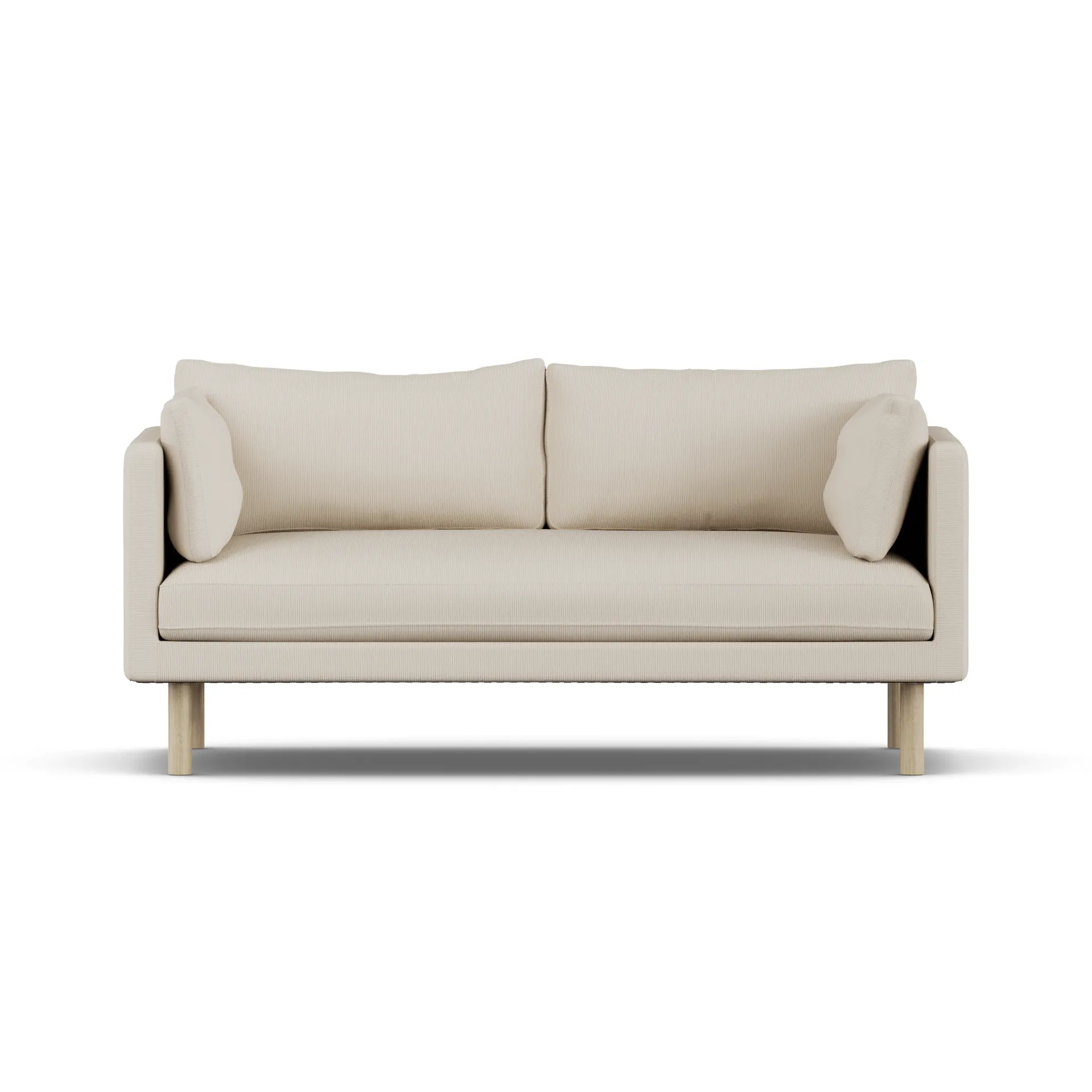 Linnevik soffa, Jump Beige 1956-vitoljad ek, 2-sits, utan kappa 1898