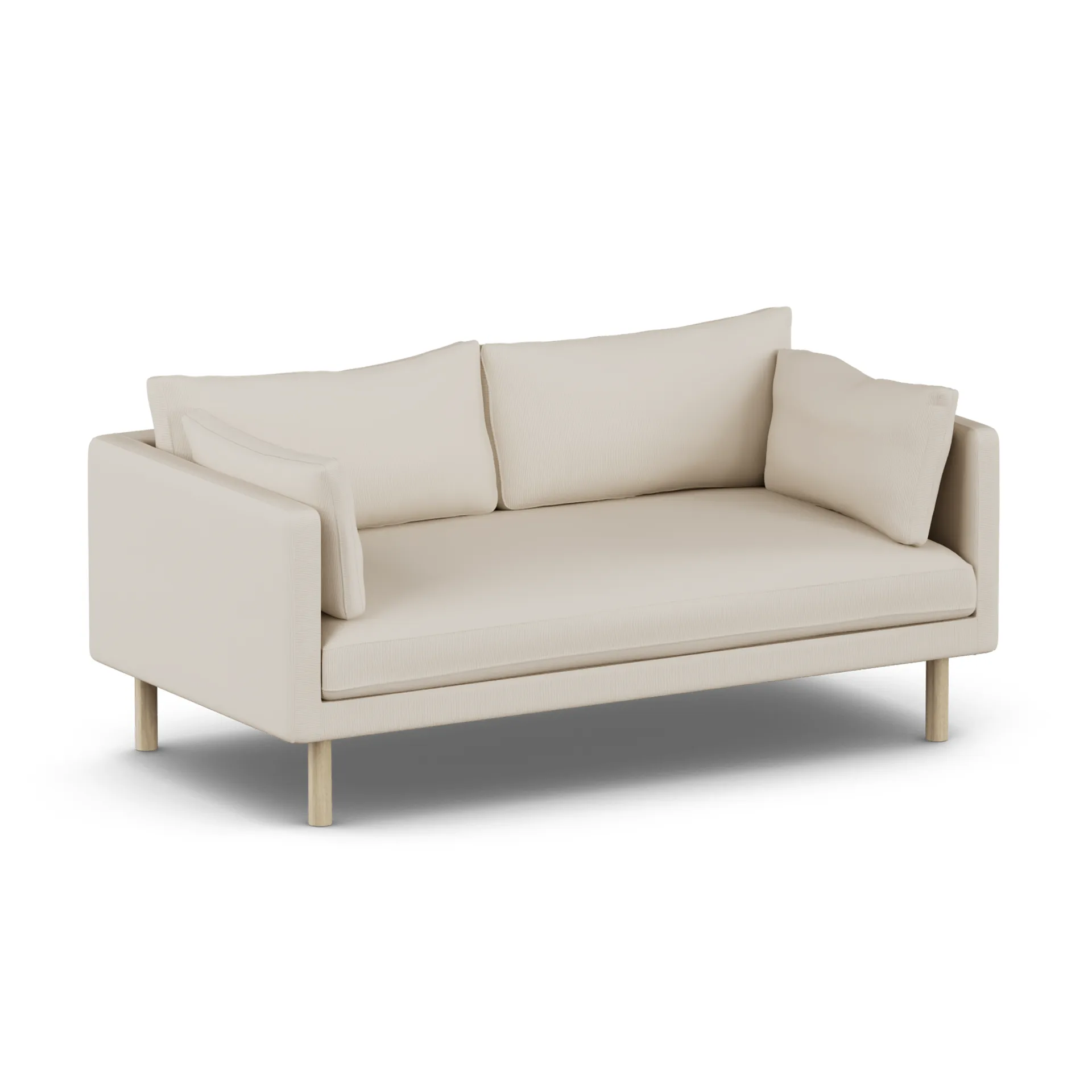 Linnevik soffa, Jump Beige 1956-vitoljad ek, 2-sits, utan kappa 1898