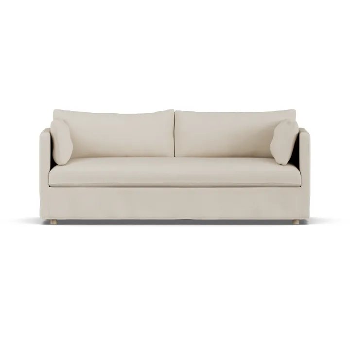 Linnevik soffa - Jump Beige 1956-vitoljad ek, 3-sits, med kappa - 1898