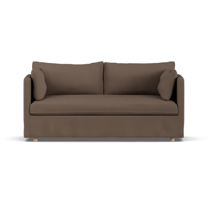 Linnevik soffa - Jump brown 1955-vitoljad ek, 2-sits, med kappa - 1898