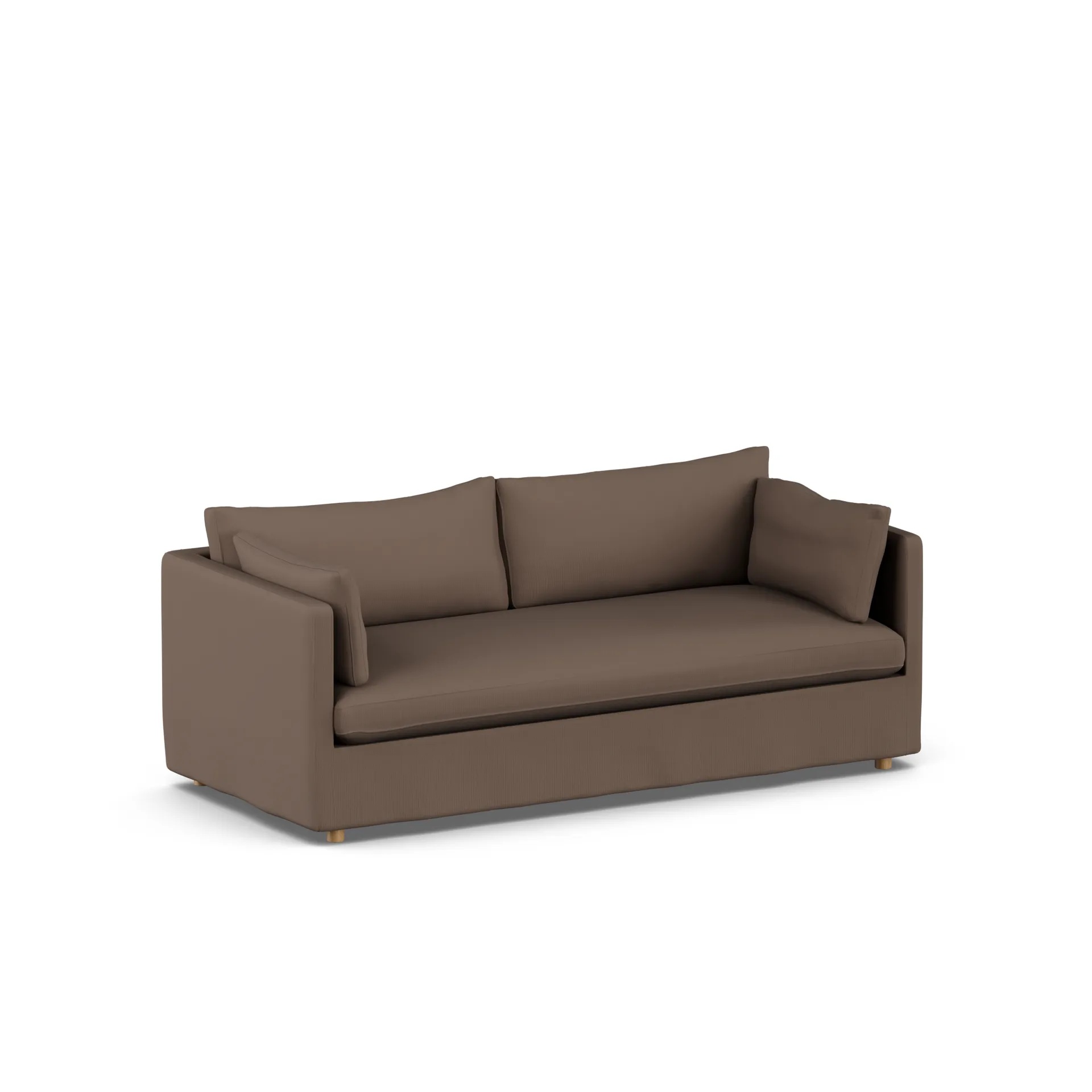 Linnevik soffa, Jump brown 1955-vitoljad ek, 3-sits, med kappa 1898