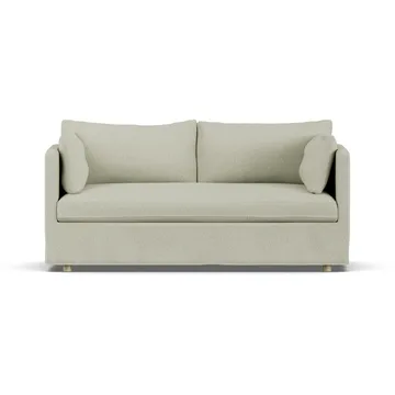 Linnevik soffa - Luiza Beige 3981-vitoljad ek, 2-sits, med kappa - 1898
