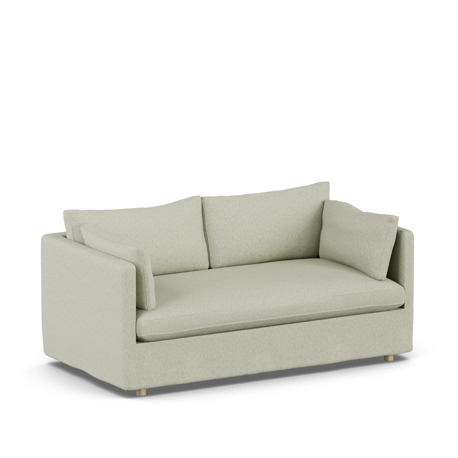 Linnevik soffa, Luiza Beige 3981-vitoljad ek, 2-sits, med kappa 1898