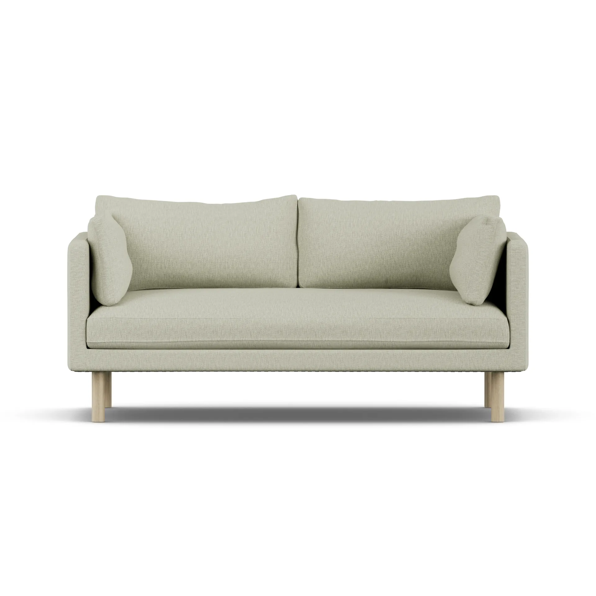 Linnevik soffa, Luiza Beige 3981-vitoljad ek, 2-sits, utan kappa 1898