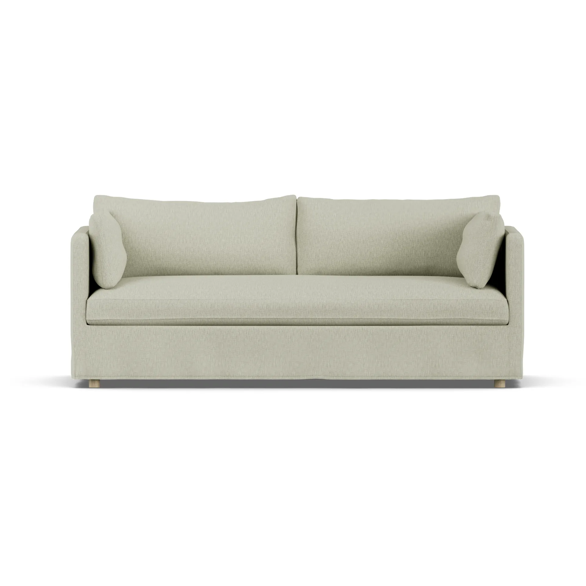 Linnevik soffa, Luiza Beige 3981-vitoljad ek, 3-sits, med kappa 1898