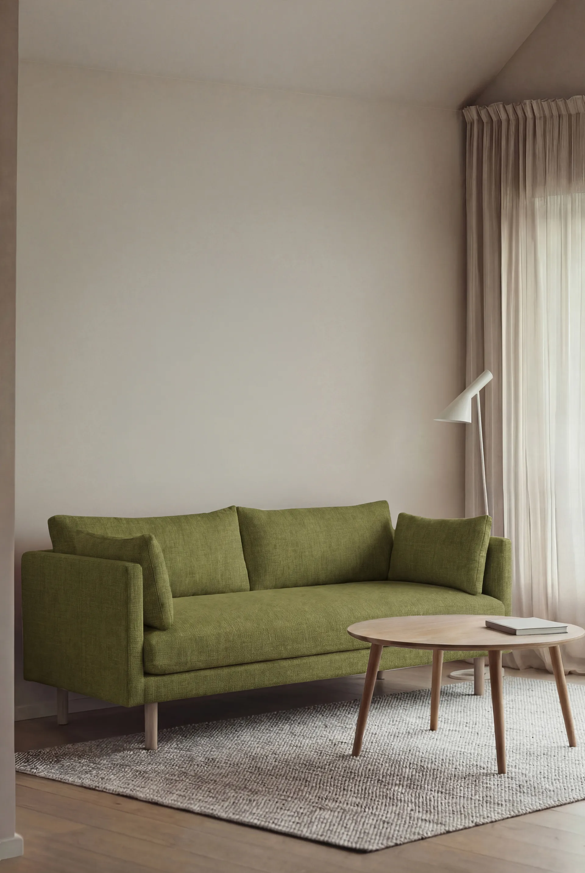 Linnevik soffa, Luiza Green 3975-vitoljad ek, 2-sits 1898