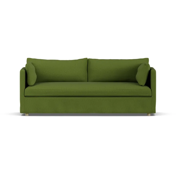 Linnevik soffa - Luiza green 3975-vitoljad ek, 3-sits, med kappa - 1898