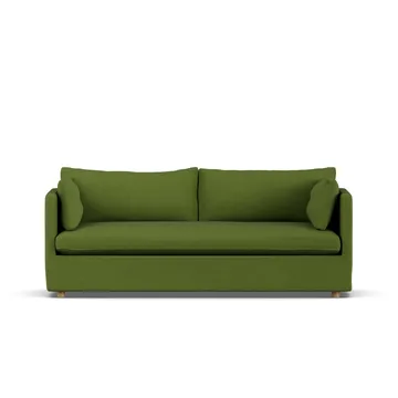 Linnevik soffa - Luiza green 3975-vitoljad ek, 3-sits, med kappa - 1898