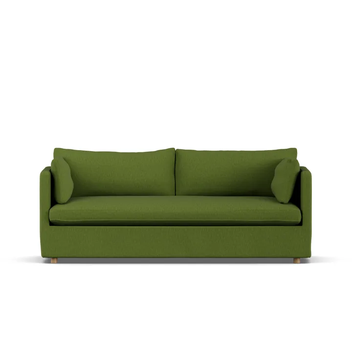 Linnevik soffa - Luiza green 3975-vitoljad ek, 3-sits, med kappa - 1898