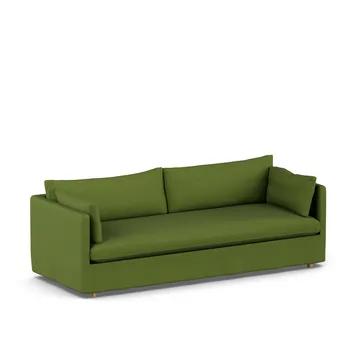 Linnevik soffa - Luiza Green 3975-vitoljad ek, 4-sits, med kappa - 1898