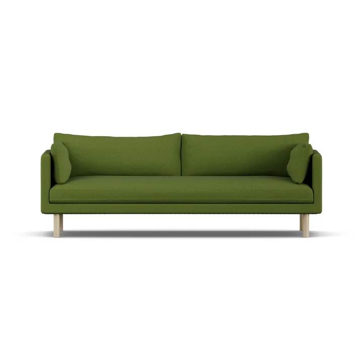 Linnevik soffa - Luiza Green 3975-vitoljad ek, 4-sits, utan kappa - 1898