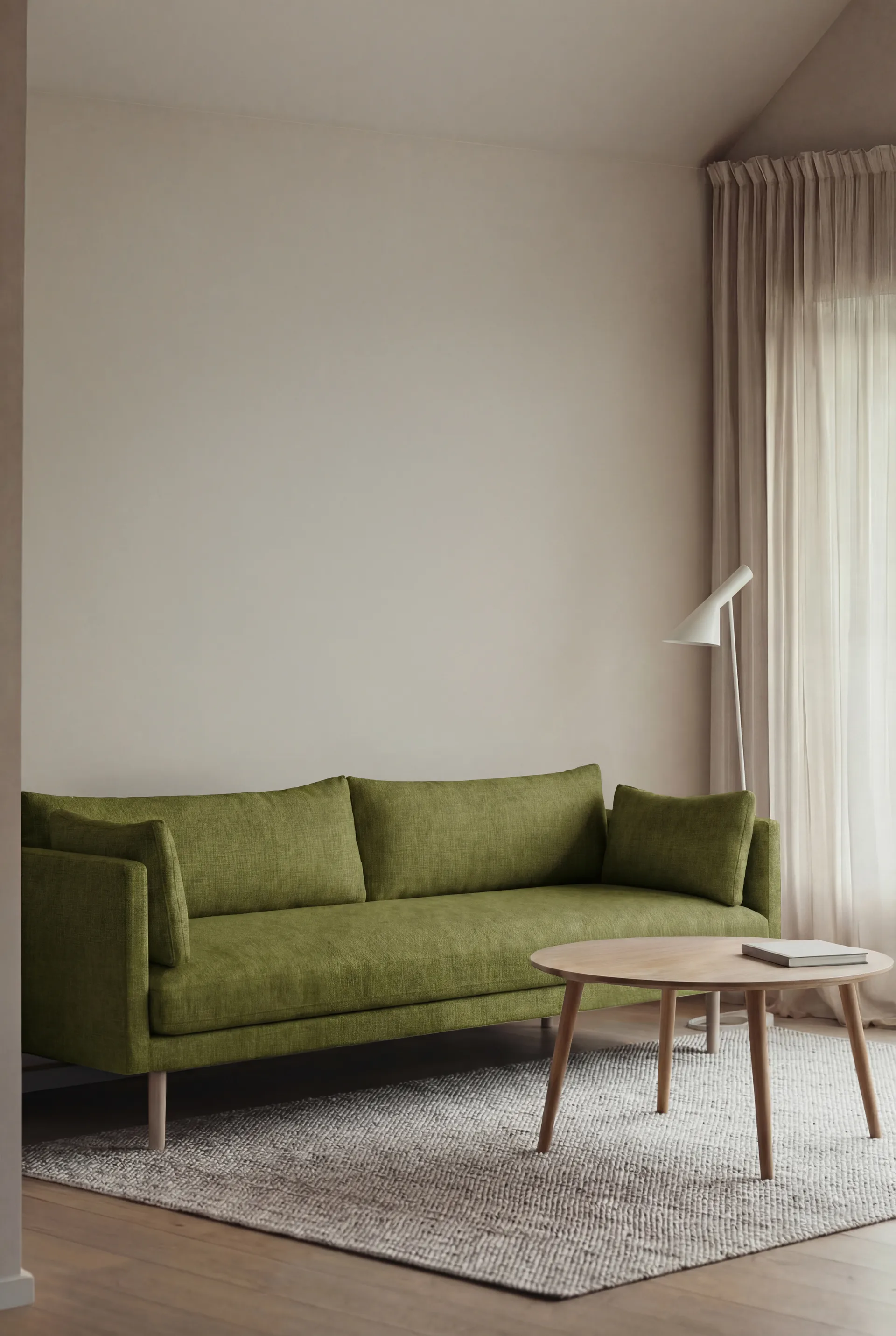 Linnevik soffa, Luiza Green 3975-vitoljad ek, 4-sits 1898