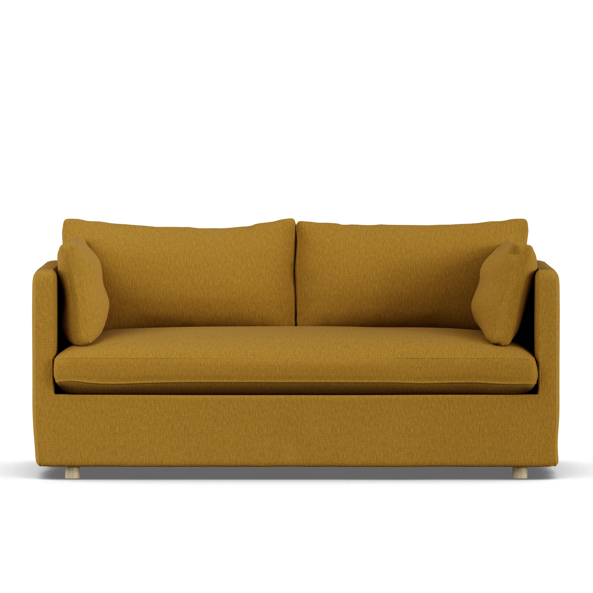Linnevik soffa, Luiza Mustard 3972-vitoljad ek, 2-sits, med kappa 1898