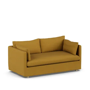 Linnevik soffa - Luiza Mustard 3972-vitoljad ek, 2-sits, med kappa - 1898