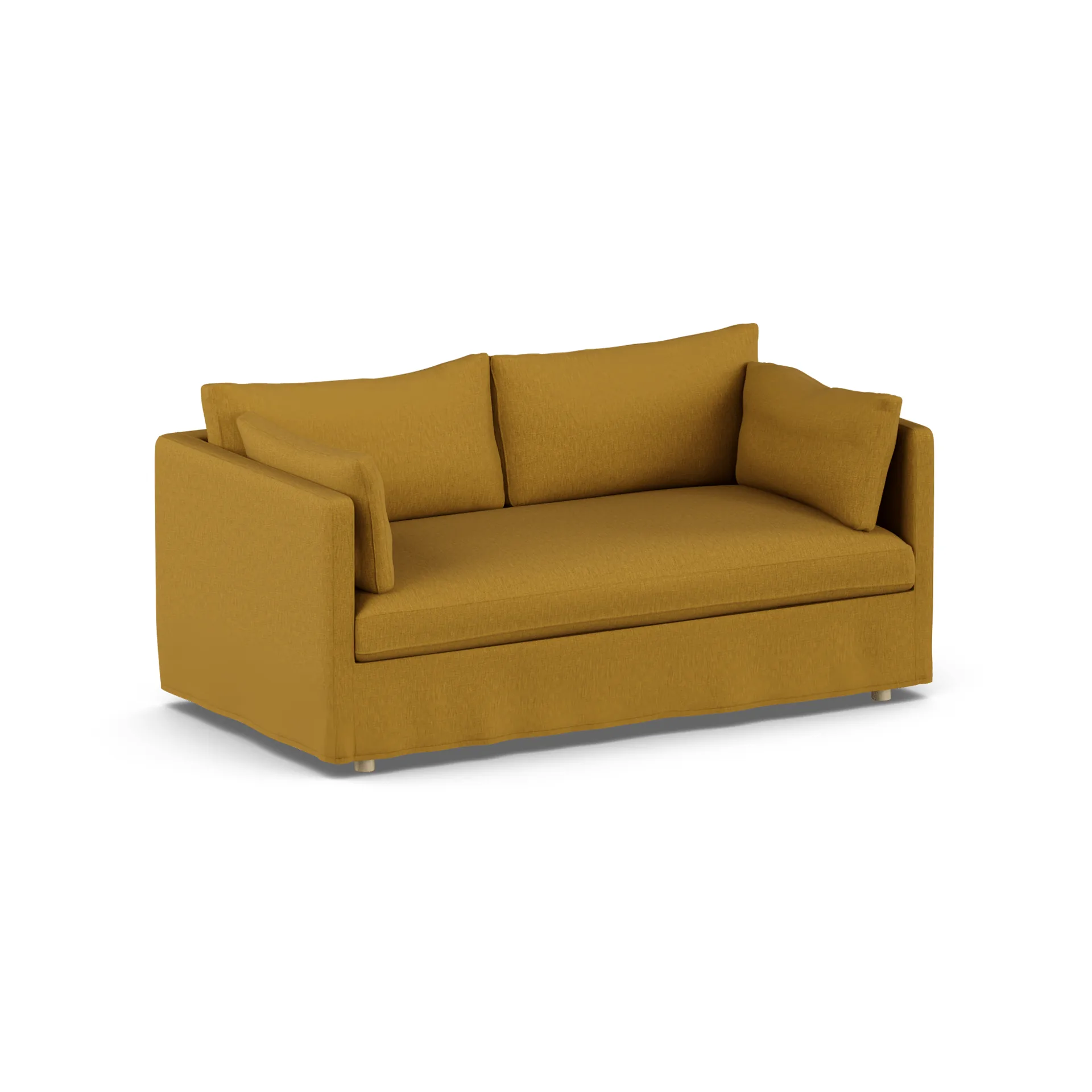 Linnevik soffa, Luiza Mustard 3972-vitoljad ek, 2-sits, med kappa 1898