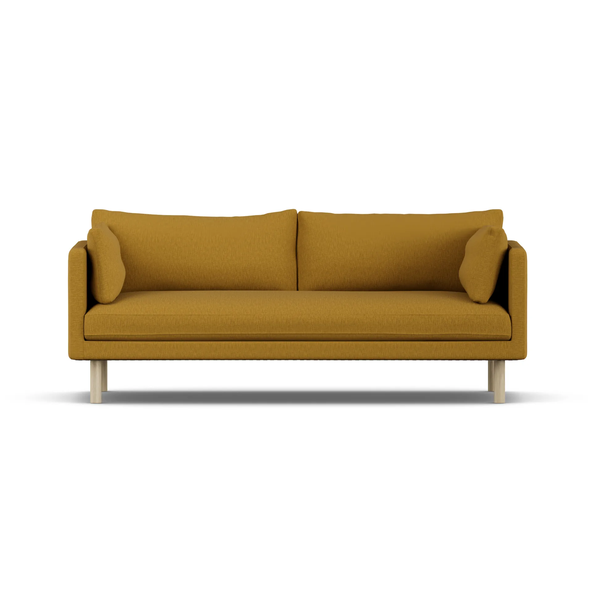 Linnevik soffa, Luiza Mustard 3972-vitoljad ek, 3-sits, utan kappa 1898