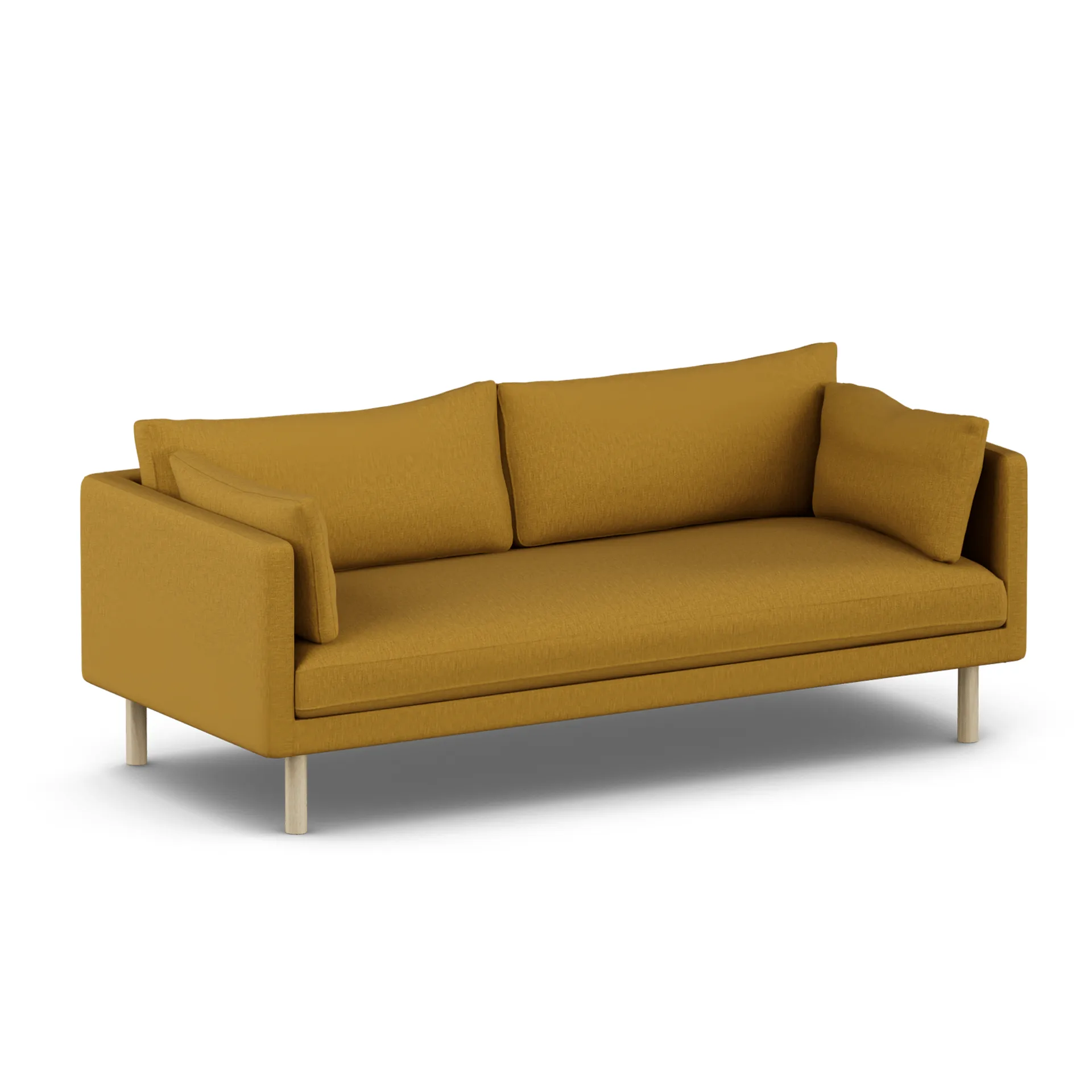 Linnevik soffa, Luiza Mustard 3972-vitoljad ek, 3-sits, utan kappa 1898