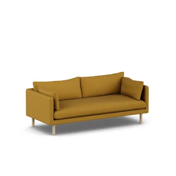 Linnevik soffa - Luiza Mustard 3972-vitoljad ek, 3-sits - 1898