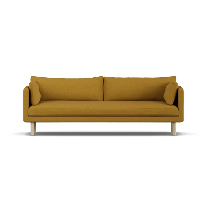Linnevik soffa - Luiza Mustard 3972-vitoljad ek, 4-sits, utan kappa - 1898