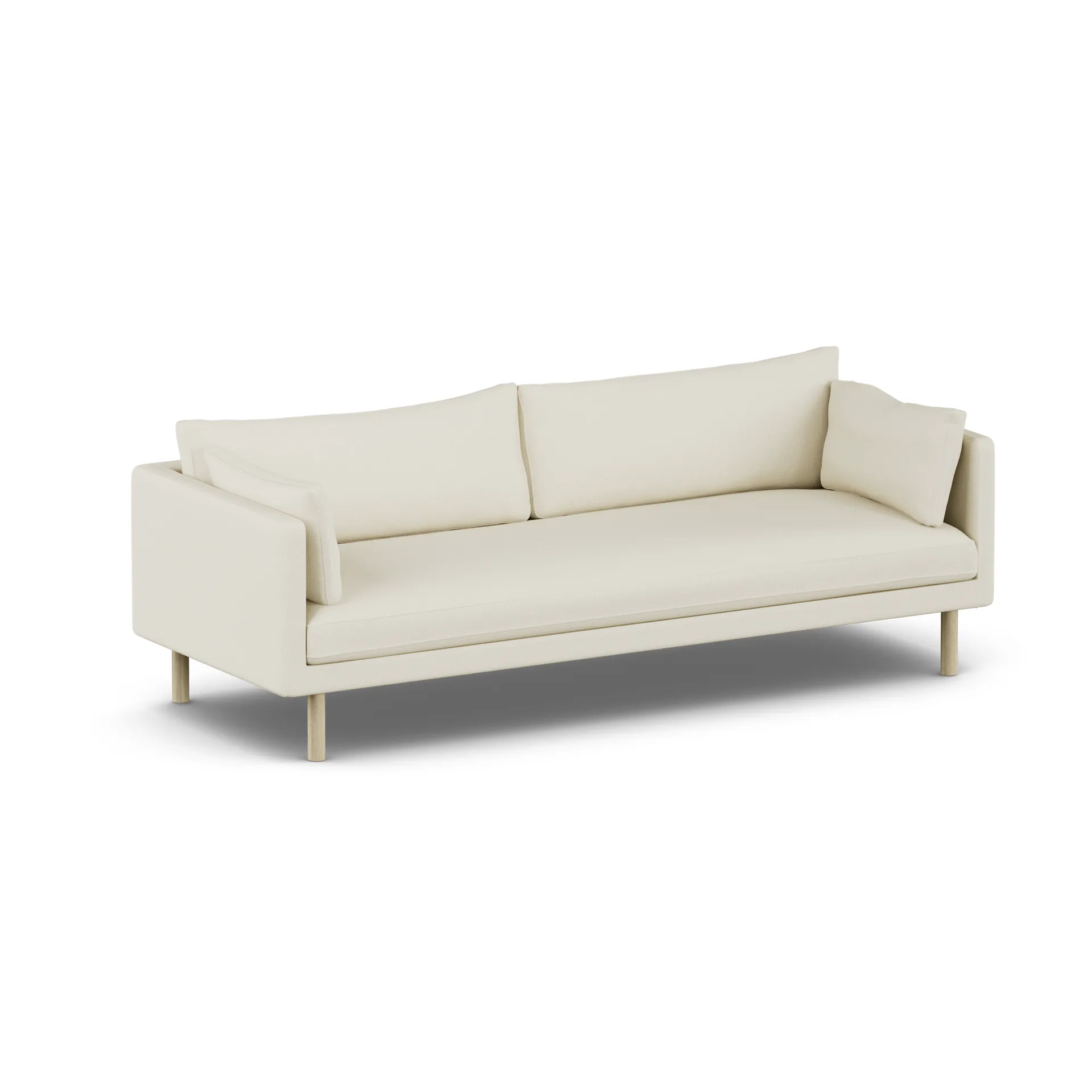 Linnevik soffa, Oslo Nature 1540-vitoljad ek, 4-sits, utan kappa 1898