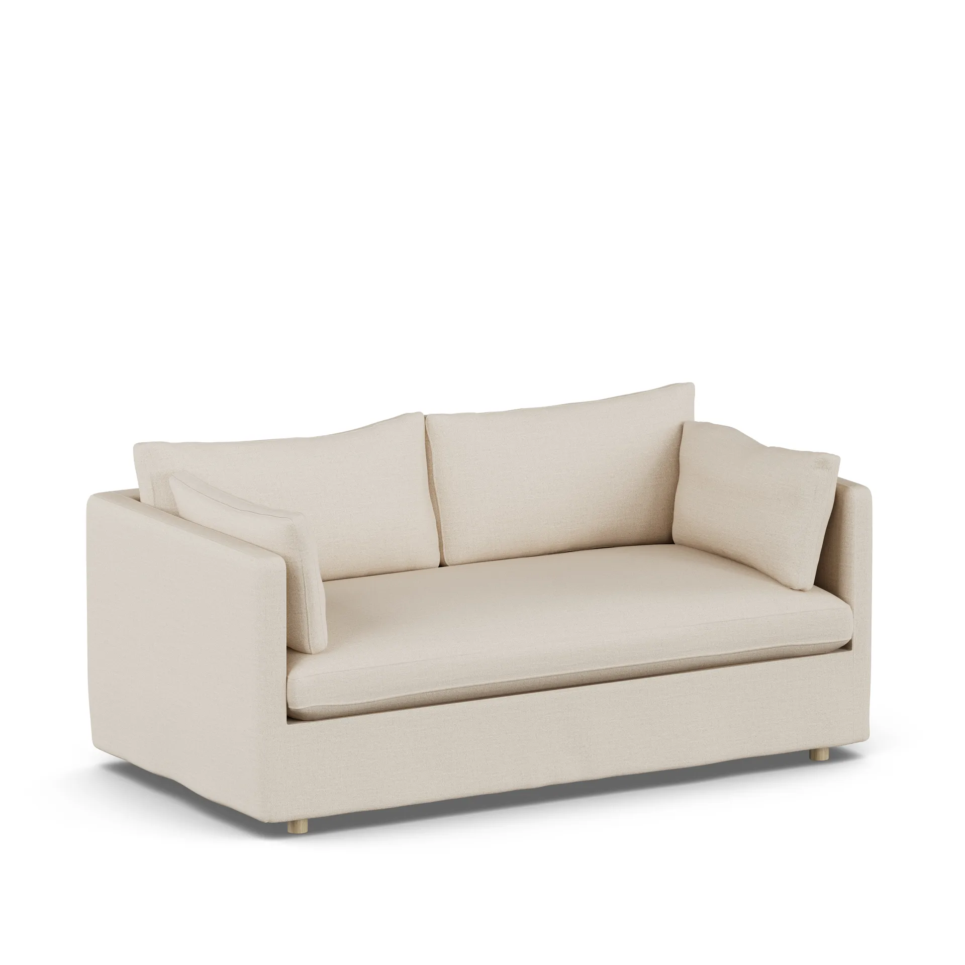Linnevik soffa, Same Beige 6670-vitoljad ek, 2-sits, med kappa 1898