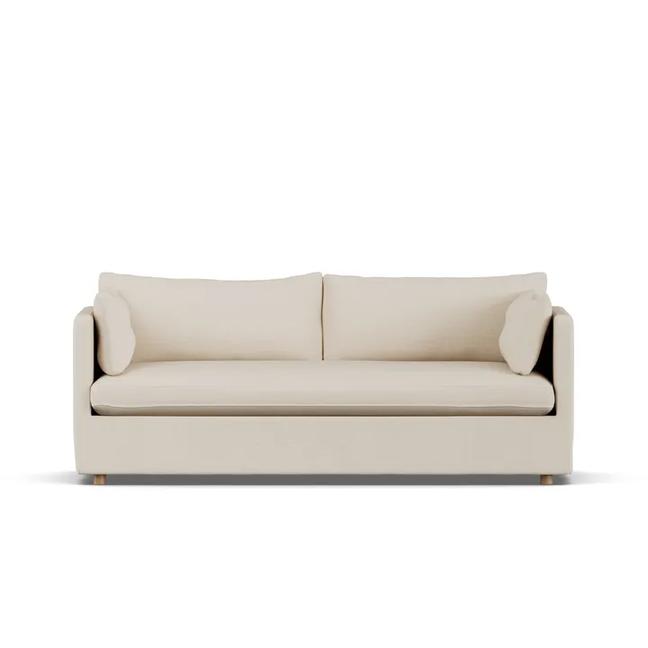 Linnevik soffa - Same Beige 6670-vitoljad ek, 3-sits, med kappa - 1898