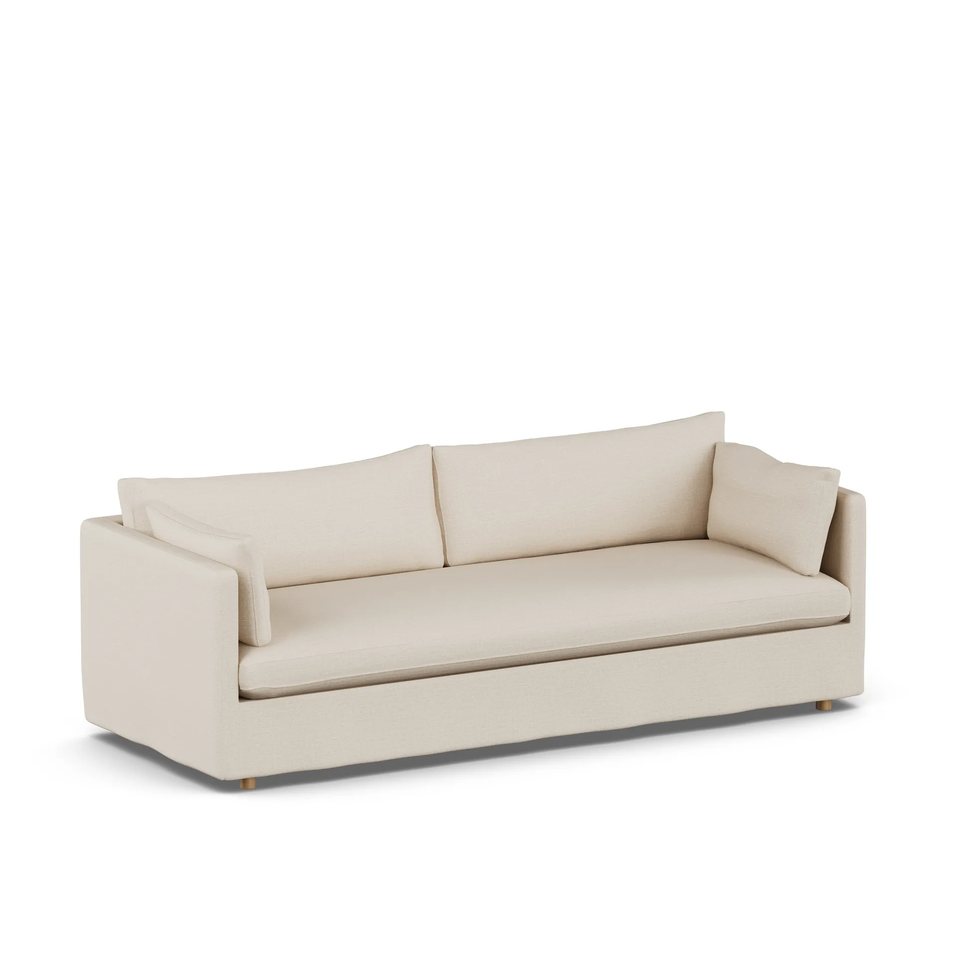 Linnevik soffa, Same Beige 6670-vitoljad ek, 4-sits, med kappa 1898