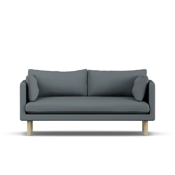 Linnevik soffa - Same Blue 6678-vitoljad ek, 2-sits - 1898