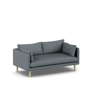 Linnevik soffa - Same Blue 6678-vitoljad ek, 2-sits - 1898