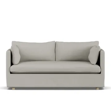 Linnevik soffa - Same Grey 6673-vitoljad ek, 2-sits, med kappa - 1898