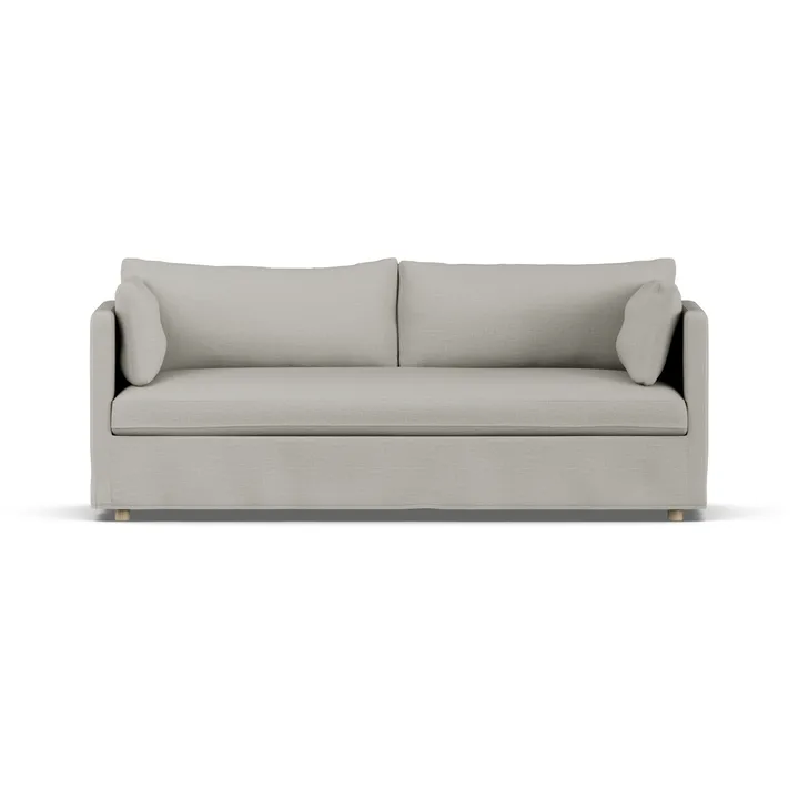 Linnevik soffa - Same Grey 6673-vitoljad ek, 3-sits, med kappa - 1898