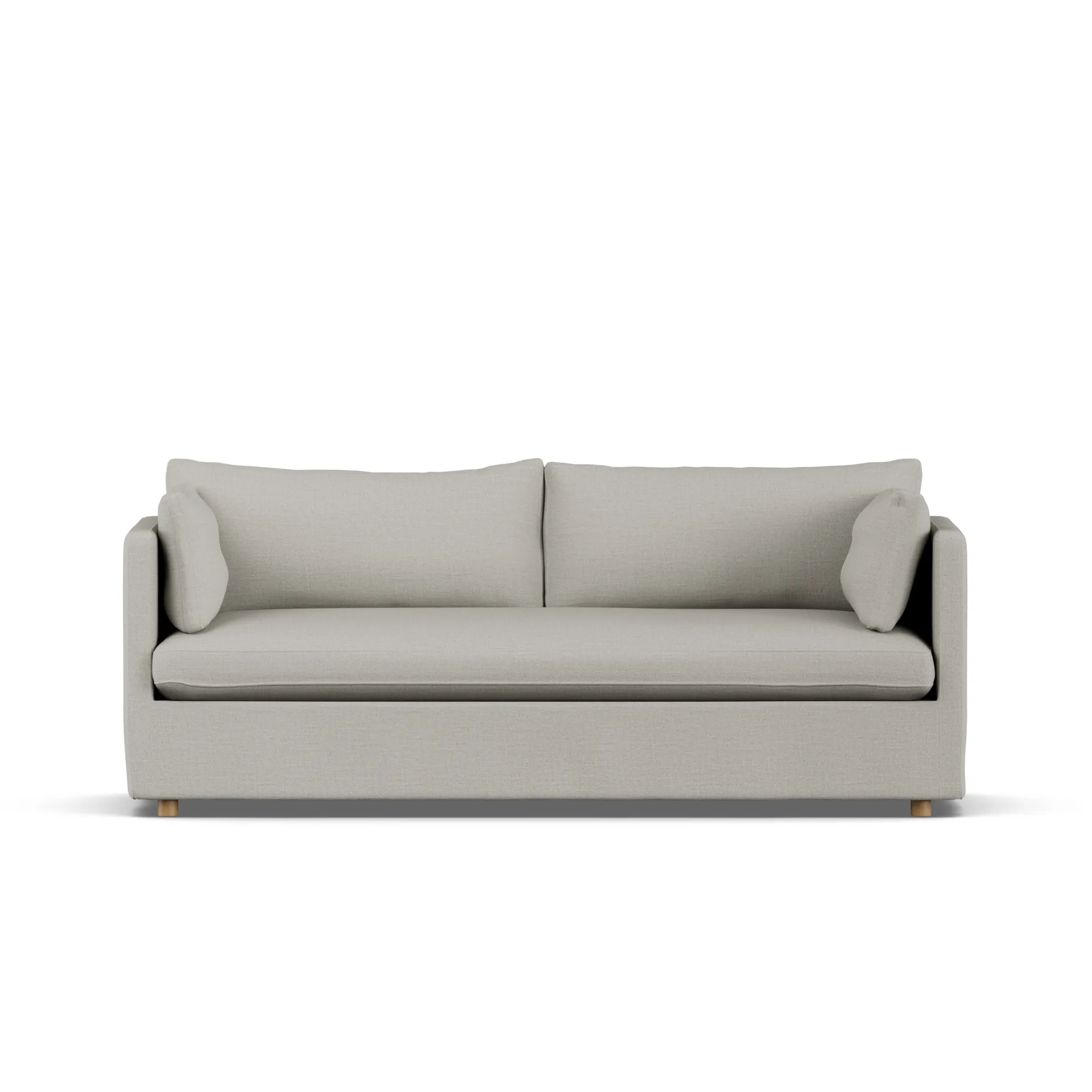 Linnevik soffa, Same Grey 6673-vitoljad ek, 3-sits, med kappa 1898