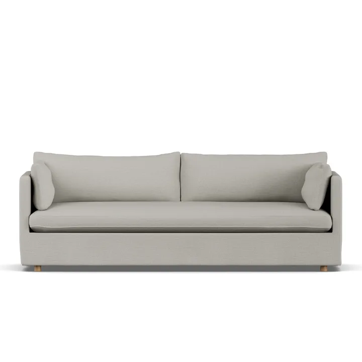 Linnevik soffa - Same Grey 6673-vitoljad ek, 4-sits, med kappa - 1898