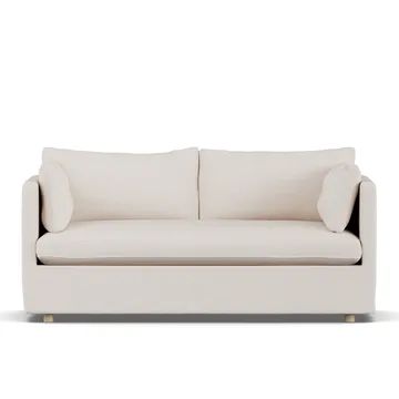 Linnevik soffa - Same Off White 6671-vitoljad ek, 2-sits, med kappa - 1898