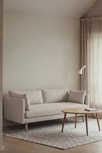 Linnevik soffa - Same Off White 6671-vitoljad ek, 2-sits - 1898