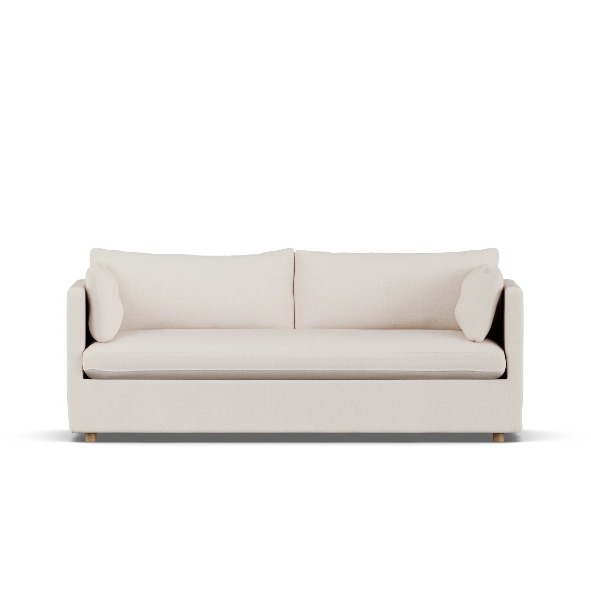 Linnevik soffa, Same Off White 6671-vitoljad ek, 3-sits, med kappa 1898