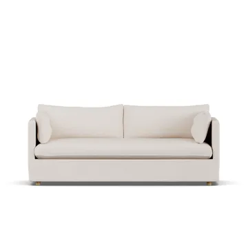 Linnevik soffa - Same Off White 6671-vitoljad ek, 3-sits, med kappa - 1898