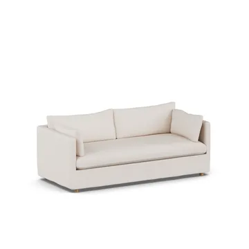 Linnevik soffa - Same Off White 6671-vitoljad ek, 3-sits, med kappa - 1898