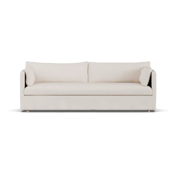 Linnevik soffa - Same Off White 6671-vitoljad ek, 4-sits, med kappa - 1898