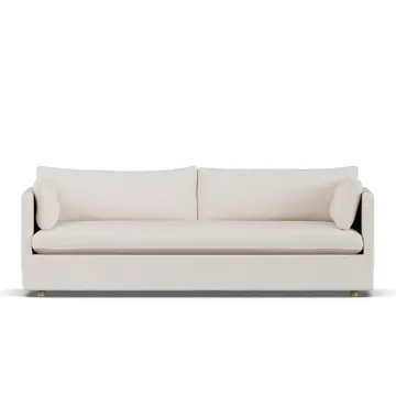 Linnevik soffa - Same Off White 6671-vitoljad ek, 4-sits, med kappa - 1898