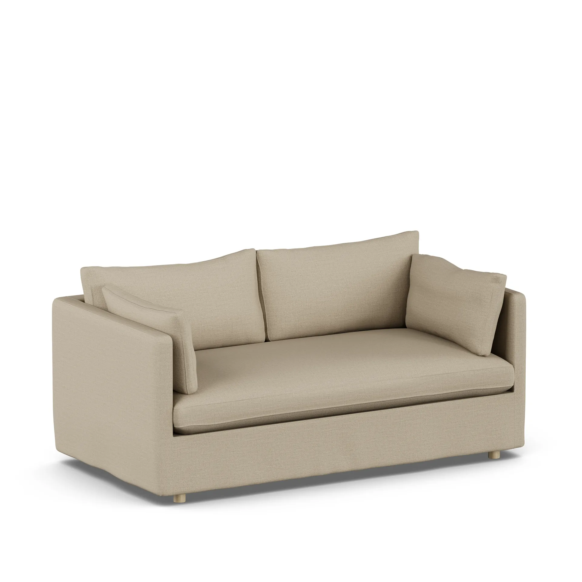 Linnevik soffa, Same Sand 6672-vitoljad ek, 2-sits, med kappa 1898