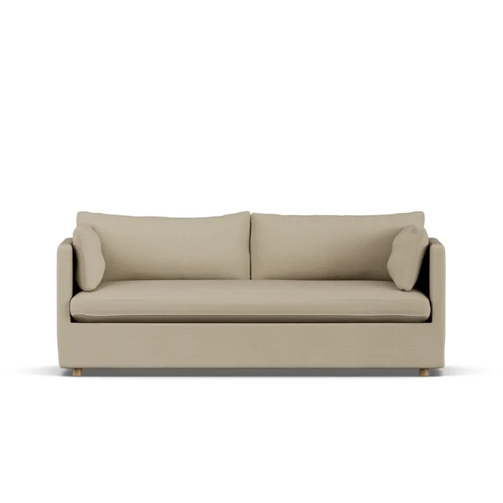 Linnevik soffa - Same Sand 6672-vitoljad ek, 3-sits, med kappa - 1898