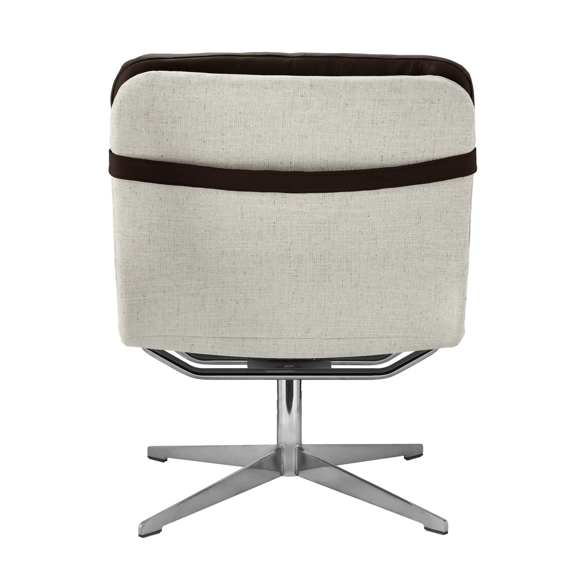 Loholm fåtölj med snurrfunktion, Mörkbrunt läder-Bern Beige 0341 1898